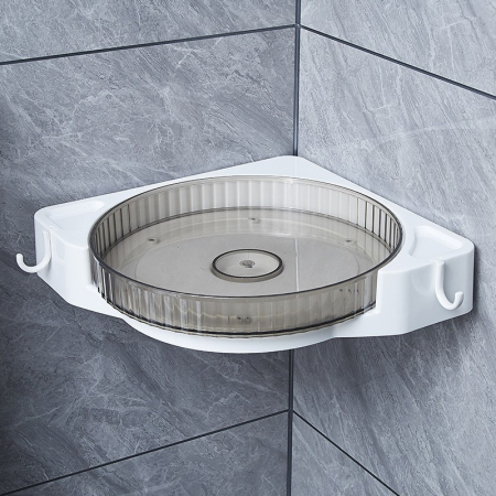 Suport Depozitare, Flippy, din Plastic, Rotativ 360 grade, Montare fara Perforatii, pentru Baie/Bucatarie, Gri [5]