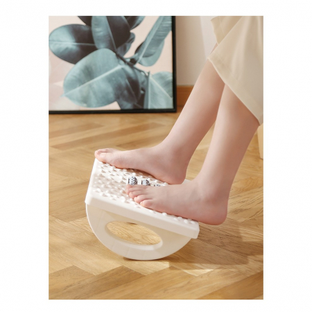 Suport Ergonimic pentru Picioare, Flippy, Plastic, cu Role de Masaj pentru Talpi, pentru Birou, Usor de Transportat, Detasabil, 33.5x24x12 cm, Alb [8]