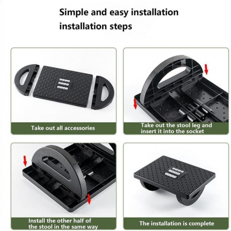 Suport Ergonimic pentru Picioare, Flippy, Plastic, cu Role de Masaj pentru Talpi, pentru Birou, Usor de Transportat, Detasabil, 33.5x24x12 cm, Negru [3]