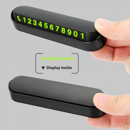Suport numar telefon Flippy, afisaj parcare numar telefon/parcare temporara, Negru [1]