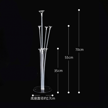 Articole petrecere - Suport pentru Baloane, Flippy, cu Trei Straturi, pentru 7 Baloane, 70 cm, Transparent