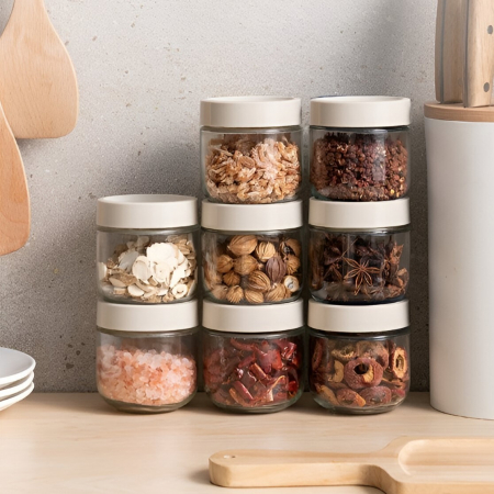 Suport pentru Depozitare Condimente, Ulei, Otet, Flippy, Montare pe Perete din 12 Piese, Uz Casnic, pentru Bucatarie, 31 x 21.9 x 31.5cm, Alb [5]