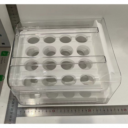 Suport pentru Oua, Flippy, Strat Dublu, Capacitate 32 de Oua, 23.5x21.5 cm, din Plastic, Alb [1]