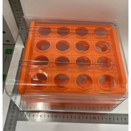 Suport pentru Oua, Flippy, Strat Dublu, Capacitate 32 de Oua, 23.5x21.5 cm, din Plastic, Portocaliu [1]