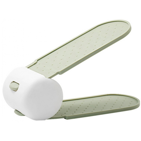 Sub 99 Lei - Suport pentru Pantofi, Flippy, cu Două Straturi, Organizator, Antiderapant și Durabil, Inălțime Reglabilă, 28x18x11 cm, Verde, 150 g