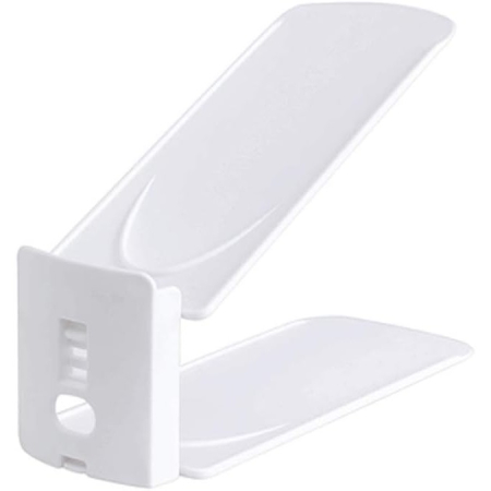 Sub 99 Lei - Suport pentru Pantofi, Flippy, din Plastic, Reglabil, 2 Niveluri, 27 x 10 x 20 cm, Alb