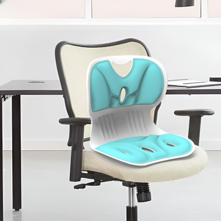 Suport pentru Scaun, Flippy, pentru Corectarea Posturii, Portabil, Ergonomic, Ameliorare Durere, Respirabil, 36x34x33 cm, Marime L, Verde [3]