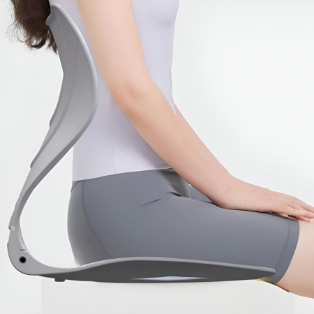 Suport pentru Scaun, Flippy, pentru Corectarea Posturii, Portabil, Pliabil, Ergonomic, Ameliorare Durere, Respirabil, 35x32x30 cm, Marime L, Model Rachete, Albastru [3]