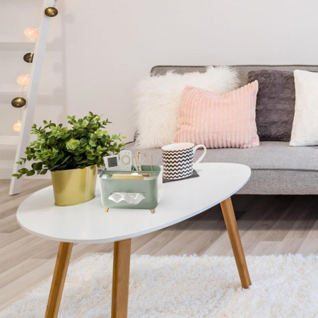 Suport pentru Servetele, Flippy, Cutie Multifunctionala, Design Minimalist, ABS, cu Suport pentru Obiectele Personale, pentru Birou, 21x15x13 cm, Verde [6]