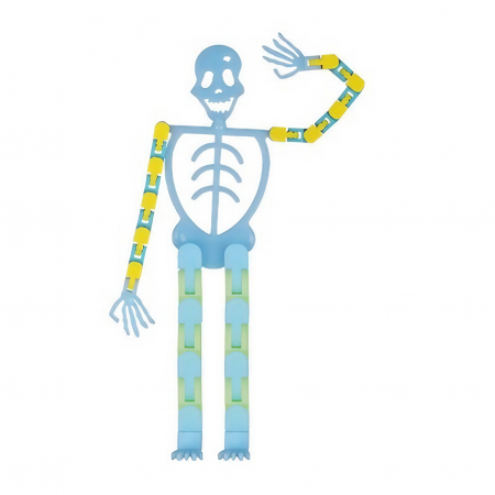 GSM - Suport pentru telefon mobil, jucarie de decompresie pentru adulti, tip schelet luminos de Halloween, albastru, lungime 17 cm