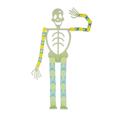 GSM - Suport pentru telefon mobil, jucarie de decompresie pentru adulti, tip schelet luminos de Halloween, verde, lungime 17 cm