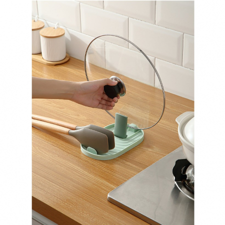 Suport Pliabil, Flippy, pentru Capace, Linguri, Multifunctional, Plasare pe Blatul de Bucatarie, 11.5 x 18 x 2.2 cm, Alb [3]