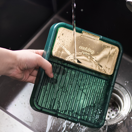 Suport Pliabil, Flippy, pentru Capace, Linguri, Multifunctional, Plasare pe Blatul de Bucatarie, 18.9x16.2x2.6 cm, Verde [8]