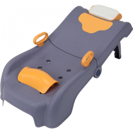 Ingrijire personala si Cosmetice - Suport Pliabil pentru Spalat Parul Flippy, Pentru Copii, 0 - 16 ani, cu Picioare Antialunecare, Material Polipropilena, Suport Cap Reglabil, cu Manere, 82 x 40 x 28 cm, Bleumarin