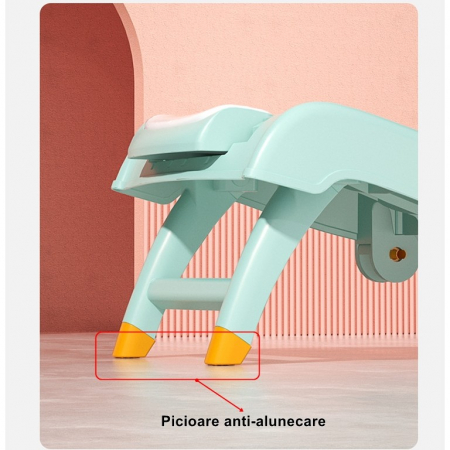 Suport Pliabil pentru Spalat Parul Flippy, Pentru Copii, cu Scurgere, cu Picioare Antialunecare, Material Polipropilena, Suport Cap Reglabil, cu Manere, 110 x 35 x 21 cm, Verde [4]