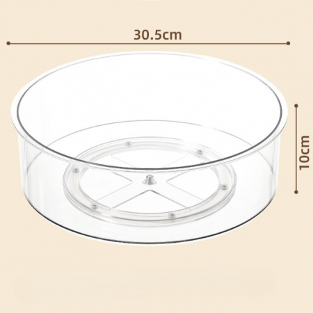 Suport Rotativ pentru Condimente, Flippy, Multifunctional, Rotund, 360 de Grade, pentru Bucatarie, Plastic, 30.5x30.5x10 cm, Transparent [3]