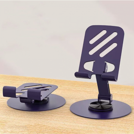 Suport rotativ pentru telefon, Flippy, Complet Metalic, Pliabil, Design Modern pentru Desktop, Multifunctional, Compatibil cu Tableta, 10.5 x 9 x 9 cm, 80 g, Mov [2]
