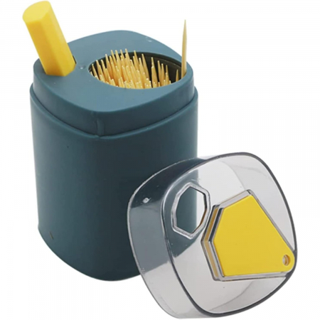 Suport Scobitori, Flippy, Automat, cu Buton si Capac, din PP, 9.5x6 cm, Albastru [3]