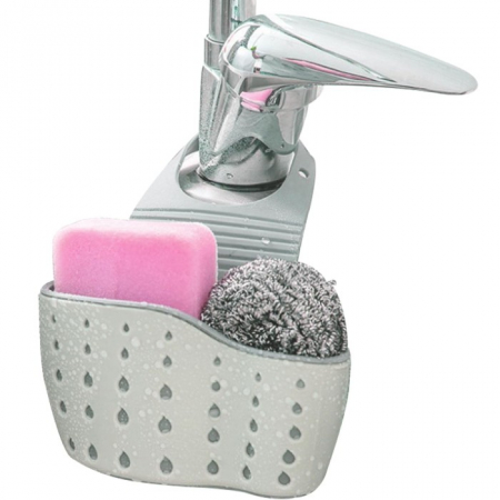 Suport Scurgere pentru Burete si Laveta de Vase Bucatarie, Flippy, Verde, Curea Reglabila, Plastic Flexibil, 15x 5x 21cm [4]