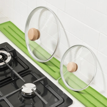 Suport Scurgere Vase, Flippy, din Silicon, Anti-alunecare, 30 x 8 x 1 cm, Verde [7]