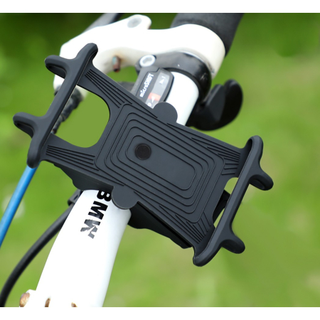 Suport Telefon pentru Bicicleta, Motocicleta, Trotineta, din Silicon 4-7 inch, Negru [2]