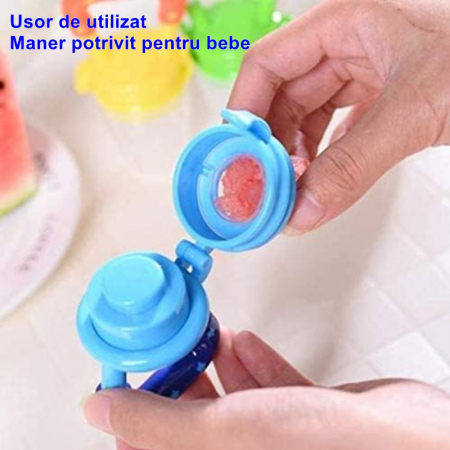 Suzeta pentru diversificarea alimentatiei/dentitie Flippy, potrivit pentru fructe si piure proaspat, Albastru, fara BPA [1]