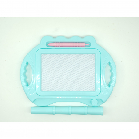 Tabla Magnetica pentru desen Flippy, Pix, forma dreptunghi, dimensiuni 23x17 cm, Dezvolta Creativitatea, cu picioare suport, Albastru [1]