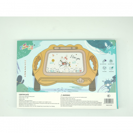 Tabla Magnetica pentru desen Flippy, Pix, forma dreptunghi, dimensiuni 23x17 cm, Dezvolta Creativitatea, cu picioare suport, Portocaliu [2]