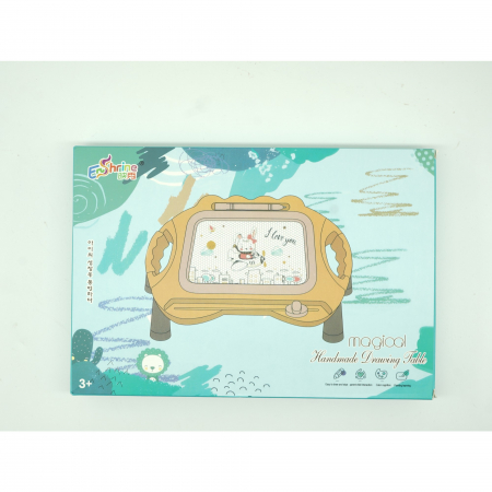 Tabla Magnetica pentru desen Flippy, Pix, forma dreptunghi, dimensiuni 23x17 cm, Dezvolta Creativitatea, cu picioare suport, Portocaliu [1]