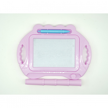 Tabla Magnetica pentru desen Flippy, Pix, forma dreptunghi, dimensiuni 23x17 cm, Dezvolta Creativitatea, cu picioare suport, Roz Pal [4]
