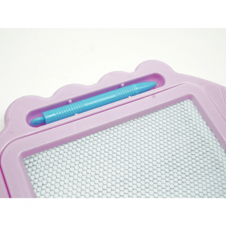 Tabla Magnetica pentru desen Flippy, Pix, forma dreptunghi, dimensiuni 23x17 cm, Dezvolta Creativitatea, cu picioare suport, Roz Pal [3]