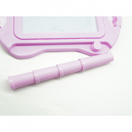 Tabla Magnetica pentru desen Flippy, Pix, forma dreptunghi, dimensiuni 23x17 cm, Dezvolta Creativitatea, cu picioare suport, Roz Pal [1]