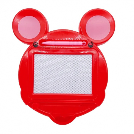 Jucarii, Copii & Bebe - Tabla Magnetica pentru desen Flippy, Pix, forma Soricel, dimensiuni 23x26.5 cm, Dezvolta Creativitatea, Rosu