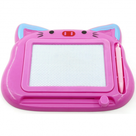 Jucarii educative - Lichidare Tablita Magnetica de Scris si Desenat, Flippy, Model Pisica, cu Creion, Dimensiuni 23.2x18.5 cm, Suprafata Desen 14.6x10.4 cm, Dezvolta Imaginatia si Creativitatea, Incurajeaza Exersarea Scr