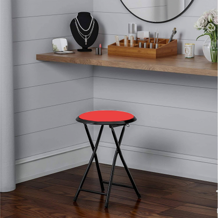 Lichidare Taburet pliant Malaga, rosu, 30x30x45 cm [4]