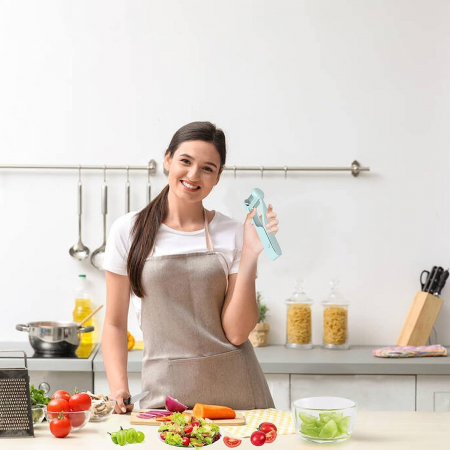 Taietor de Struguri Manual, Flippy, Usor de Curatat si Folosit, Plastic si Otel, Albastru Deschis, 16.5x5.5 cm [7]