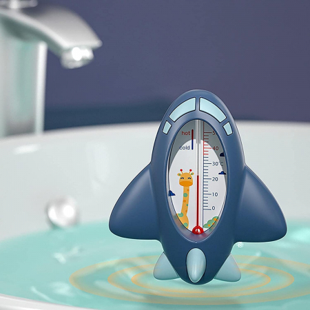 Termometru pentru Baie, Flippy, Plutitor, Rezistent la apa, Multifunctional, Model Avion, 11x10x4 cm, Albastru [2]