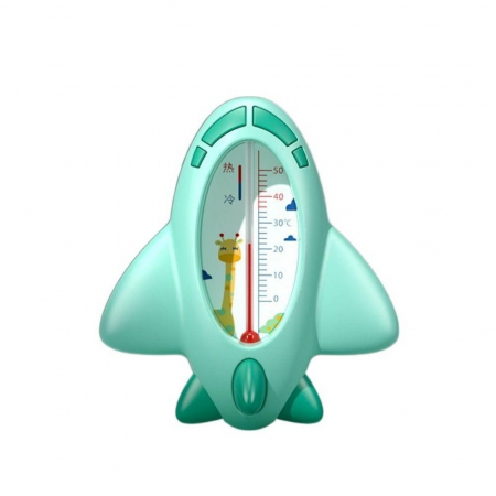 Jucarii, Copii & Bebe - Termometru pentru Baie, Flippy, Plutitor, Rezistent la apa, Multifunctional, Model Avion, 11x10x4 cm, Verde