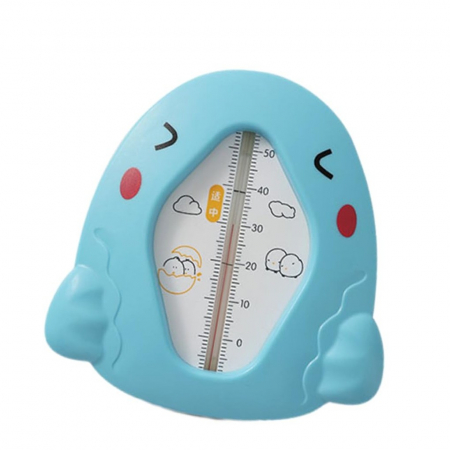 Jucarii, Copii & Bebe - Termometru pentru Baie, Flippy, Plutitor, Rezistent la apa, Multifunctional, Model Gaina, 10.5x10.5x2.5 cm, Albastru