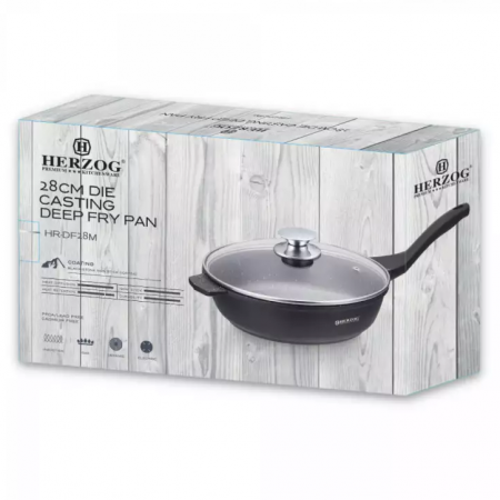 Tigaie adanca cu capac HR-DF28M, acoperire din marmura, 28cm [1]