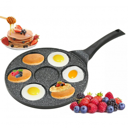 Tigaie de clatite cu acoperire din marmura CF-CP7M, 7 modele, maner moale, 28cm [1]