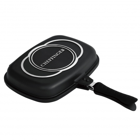 Pentru Casa si Camping - Tigaie dubla CF-DG32, acoperire din marmura,32cm