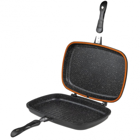 Tigaie gril dubla HR-DP28M, acoperire din marmura, 28cm [1]