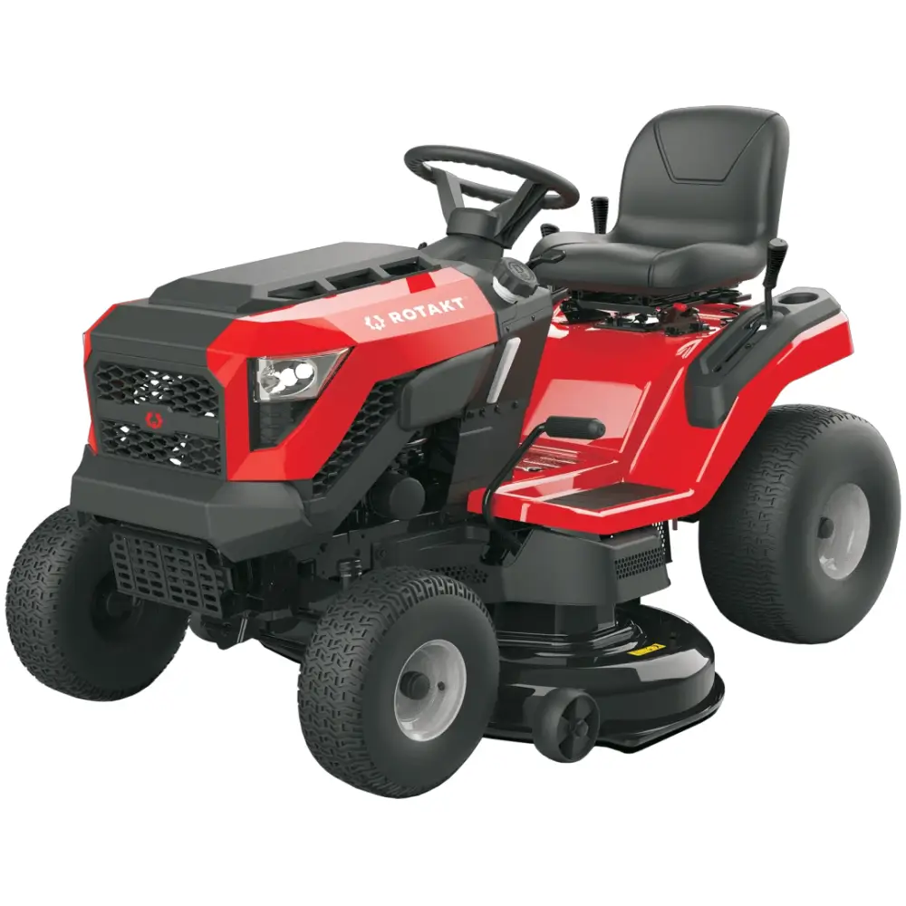 Tractoraș de tuns gazonul - Tractor de tuns gazonul Rotakt Cyborg L107 cu, benzină, cu Motor Loncin, 14,8CP, 1070mm lățime de lucru, înălțime de tundere 25mm-100mm