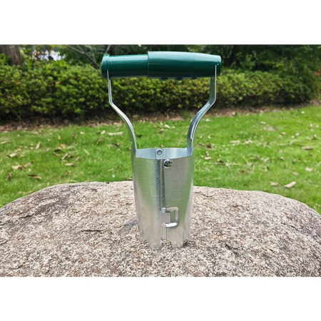 Transplantator Agricol Cilindric, Flippy, din Otel si Plastic, 6 cm Diametru, cu Maner Flexibil, 23 x 6 x 13 cm, Verde [4]