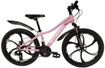 Bicicleta MTB 24″ S2403, cadru OTEL, 21 viteze, Roti magnesium cu Shimano, Roz [2]