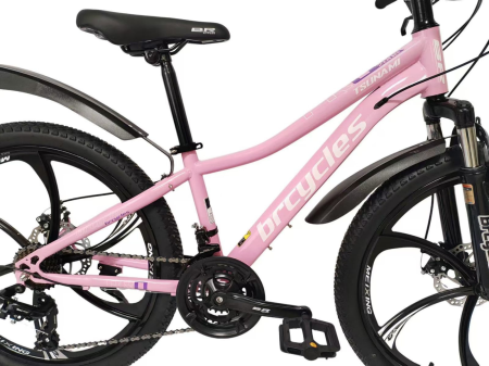 Bicicleta MTB 24″ S2403, cadru OTEL, 21 viteze, Roti magnesium cu Shimano, Roz [3]