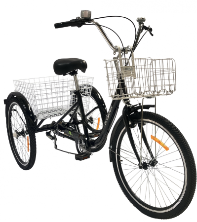 Biciclete 24" - Tricicleta adulti, roti 24' Negru T2402