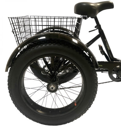 Tricicleta adulti, Fat cauciuc cu cos 24 inch Negru T2401 [4]