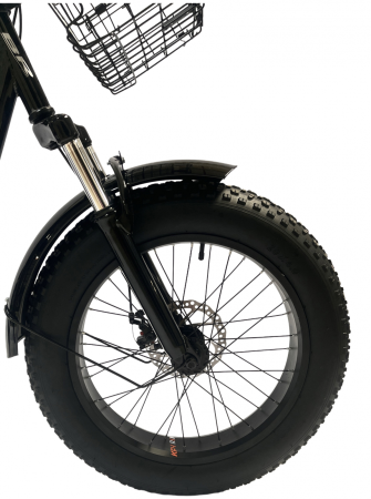 Tricicleta adulti, Fat cauciuc cu cos 24 inch Negru T2401 [3]